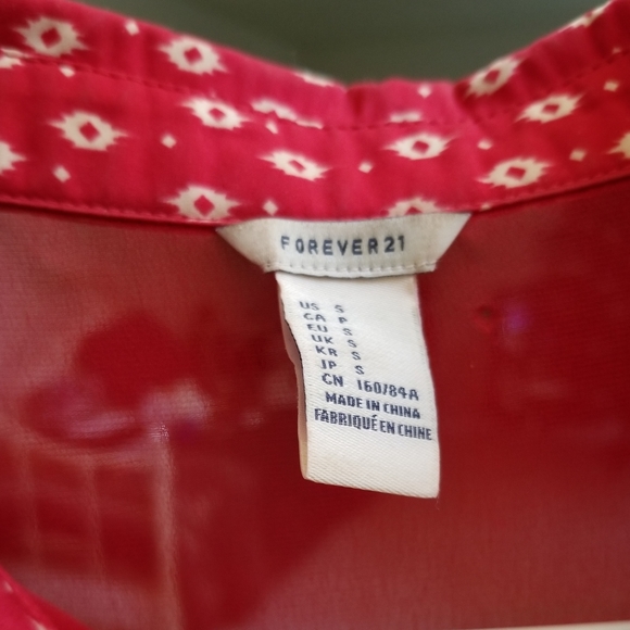 Forever21 Pleated Red & Cream Mini Dress - Picture 3 of 3